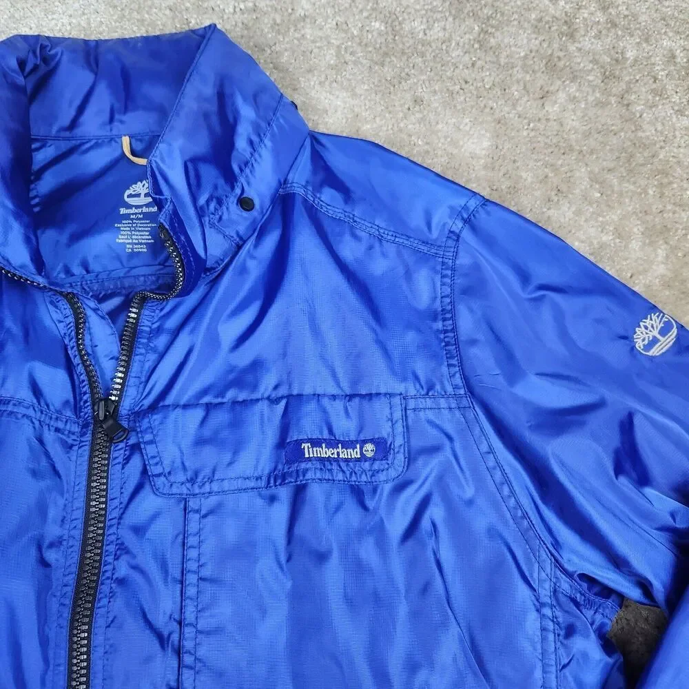 Timberland Nens Waterproof Windbreaker Soft Shell Blue Jacket Coat, Size M.